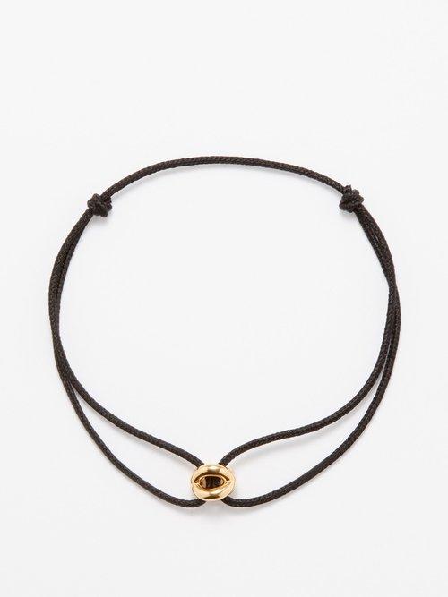 Le Gramme - Entrelacs 18kt Gold-plated Charm And Cord Bracelet - Mens - Yellow Gold