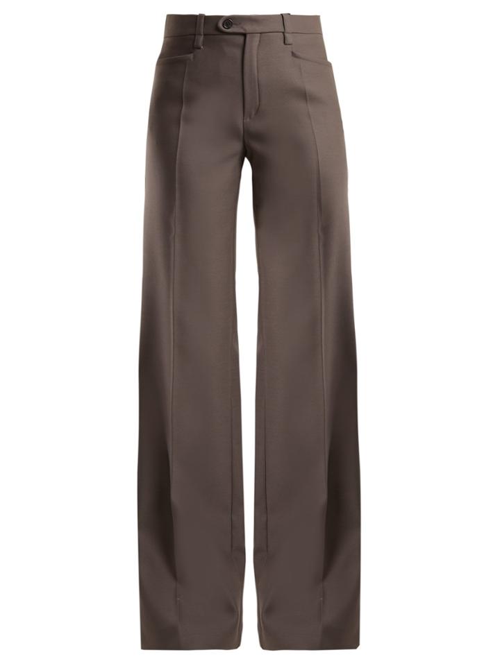 Chloé Mid-rise Wide-leg Wool-blend Trousers