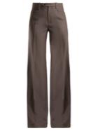 Chloé Mid-rise Wide-leg Wool-blend Trousers