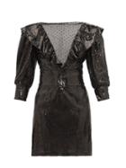 Matchesfashion.com Dundas - Mesh Insert Sequinned Dress - Womens - Black