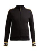 Matchesfashion.com Fendi - Logo Trim Cotton Blend Jacket - Womens - Black Gold