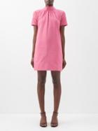 Staud - Ilana Bow-neck Moir Mini Dress - Womens - Pink