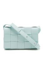 Bottega Veneta - Cassette Intrecciato-leather Cross-body Bag - Womens - Light Blue