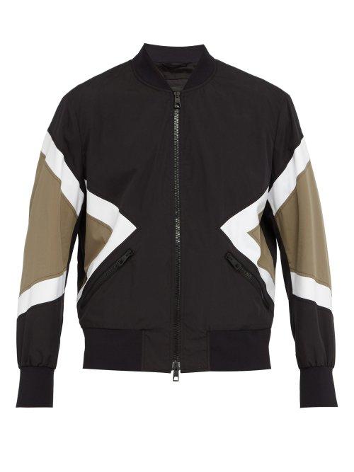 Matchesfashion.com Neil Barrett - Modernist Cotton Blend Bomber Jacket - Mens - Black Multi