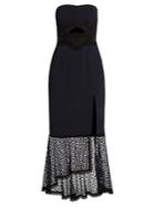 Jonathan Simkhai Lace-trimmed Fluted-hem Cady Dress