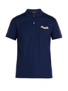 Matchesfashion.com Alexander Mcqueen - Bi Colour Logo Polo Shirt - Mens - Navy