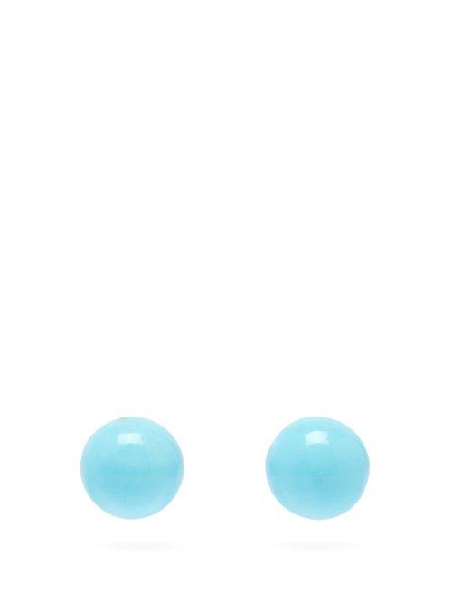 Matchesfashion.com Irene Neuwirth - Gumball Kingman Turquoise & 18kt Gold Earrings - Womens - Blue