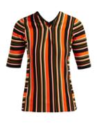 Matchesfashion.com Proenza Schouler - Striped Intarsia Zip Front Sweater - Womens - Orange Multi