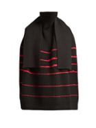 Matchesfashion.com Raf Simons - Sweater Inspired Wool Scarf - Womens - Black Pink