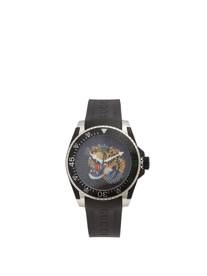 Gucci Dive Stainless-steel And Rubber Watch
