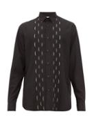 Matchesfashion.com Saint Laurent - Lam Accent Wool Shirt - Mens - Black Silver