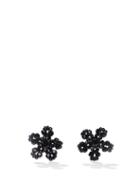 Simone Rocha - Beaded Flower Earrings - Womens - Black