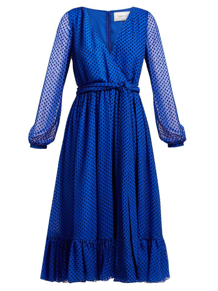 Valentino Polka-dot Silk-blend Dress