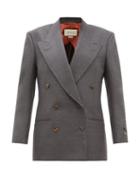 Matchesfashion.com Gucci - Oversized Double Breasted Wool Jacket - Womens - Grey