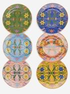 La Doublej - Stella Alpina-print Porcelain Dessert Plate Set - Womens - Multi