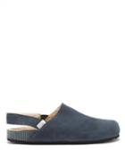 Castaer - Zazza Suede And Shearling Slingback Sandals - Mens - Light Blue