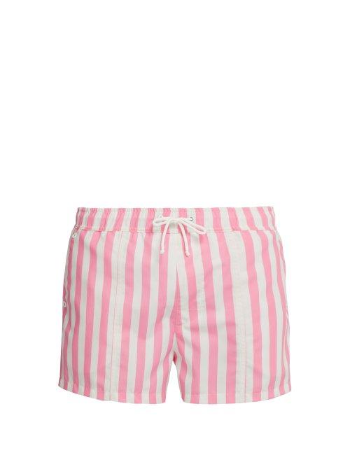 Matchesfashion.com Bower - Swag Striped Swim Shorts - Mens - Pink Stripe