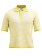 Matchesfashion.com Bottega Veneta - Sheer-knit Cotton-blend Polo Shirt - Mens - Yellow