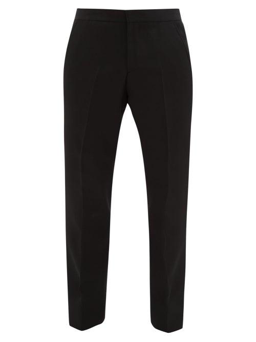 Matchesfashion.com Burberry - Silk-trimmed Wool Tuxedo Trousers - Mens - Black