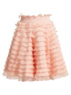 Matchesfashion.com Alexander Mcqueen - High Rise Ruffled Detailed Tiered Skirt - Womens - Light Pink