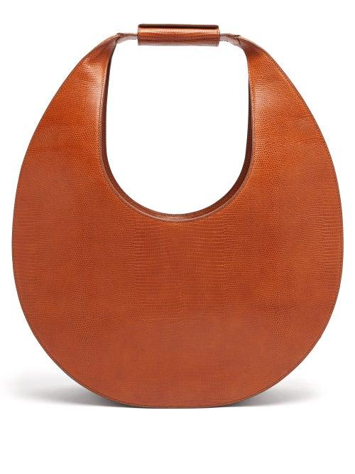 Matchesfashion.com Staud - Moon Large Lizard Effect Leather Shoulder Bag - Womens - Tan