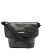 Matchesfashion.com Balenciaga - Explorer Crinkled-leather Cross-body Bag - Mens - Black
