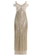 Versace Sweetheart-neck Embellished Silk Gown
