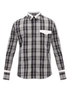Matchesfashion.com Paco Rabanne - Checked Cotton-poplin Shirt - Mens - Black
