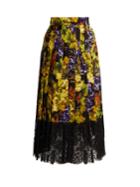 Dolce & Gabbana Grape-print Silk-blend Skirt