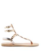 Matchesfashion.com Ancient Greek Sandals - X Fabrizio Viti Valentina Leather Sandals - Womens - Silver Gold