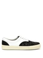 Matchesfashion.com Amiri - Studded Leather And Suede Trainers - Mens - Black White