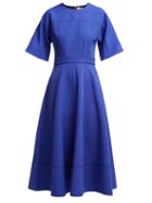 Matchesfashion.com Roksanda - Maja Bias Cut Cady Midi Dress - Womens - Blue