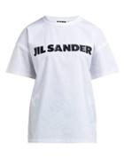 Matchesfashion.com Jil Sander - Logo Print Raw Edge Cotton T Shirt - Womens - White