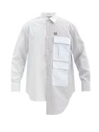 Matchesfashion.com Loewe - Anagram-embroidered Checked Cotton Shirt - Mens - White Multi