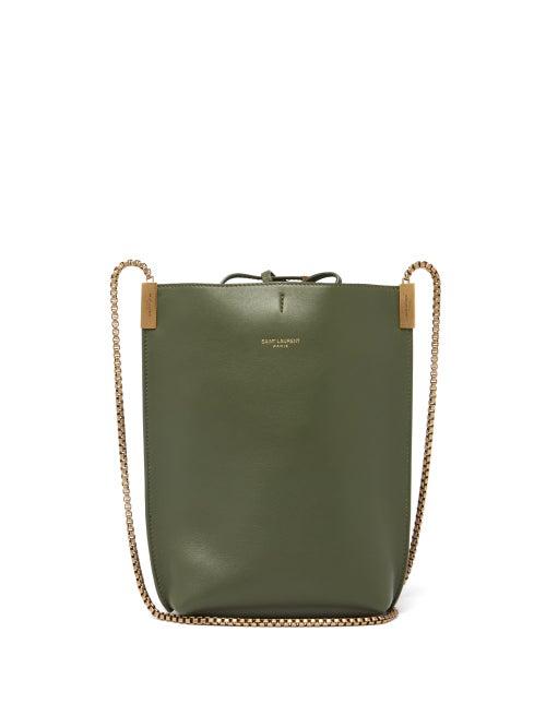 Ladies Bags Saint Laurent - Suzanne Mini Leather Cross-body Bag - Womens - Green
