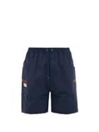Matchesfashion.com Gucci - Web-stripe Pockets Technical Drawcord Shorts - Mens - Navy