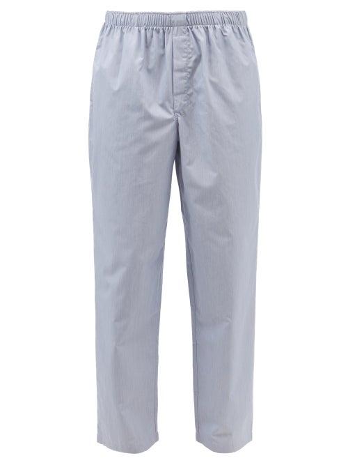 Sunspel - Striped Cotton-poplin Pyjama Trousers - Mens - Blue Multi