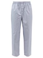 Sunspel - Striped Cotton-poplin Pyjama Trousers - Mens - Blue Multi