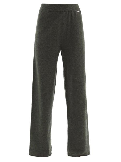 Matchesfashion.com Extreme Cashmere - Wide-leg Stretch-cashmere Track Pants - Womens - Khaki