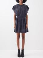 Isabel Marant Toile - Gisele Lace-trim Cotton-blend Mini Dress - Womens - Navy