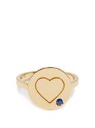 Matchesfashion.com Aurlie Bidermann Fine Jewellery - Heart Sapphire & Yellow Gold Ring - Womens - Yellow Gold
