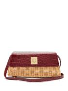 Matchesfashion.com Sparrows Weave - The Clutch Wicker And Leather Cross Body Bag - Womens - Burgundy