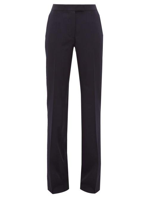 Matchesfashion.com Stella Mccartney - Tailored Wool Straight Leg Trousers - Womens - Navy