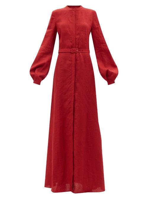 Gabriela Hearst - Massey Aloe Vera-infused Linen Shirt Dress - Womens - Red