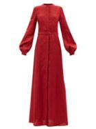 Gabriela Hearst - Massey Aloe Vera-infused Linen Shirt Dress - Womens - Red