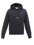 Ami - Ami De Caur-logo Cotton-blend Hooded Sweatshirt - Mens - Black