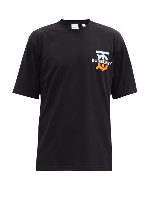Matchesfashion.com Burberry - Ganther Tb-print Cotton-jersey T-shirt - Mens - Black