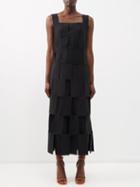 A.w.a.k.e. Mode - Panelled Crepe Midi Dress - Womens - Black