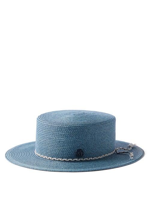 Maison Michel - Kiki Straw Hat - Womens - Blue