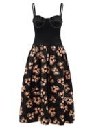 Matchesfashion.com Marina Moscone - Shirred-bodice Floral-print Dress - Womens - Black Print